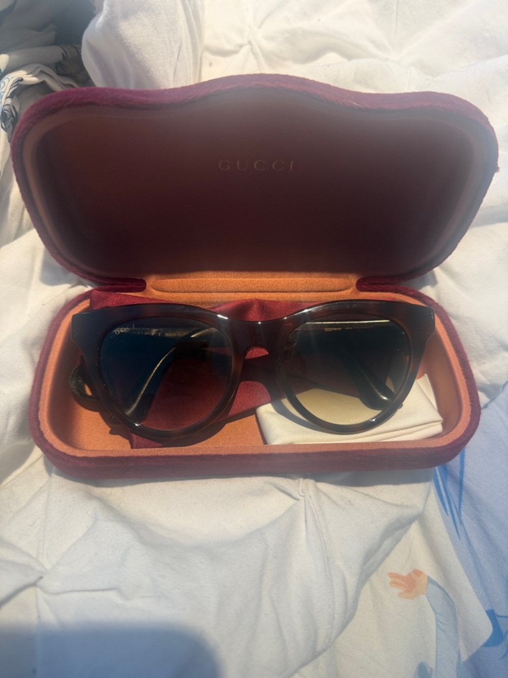 Gucci Brown Gradient Cat-Eye Shield Sunglasses